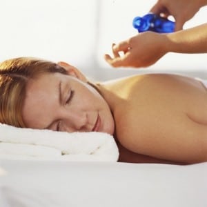 aromatherapy massage with essential oils