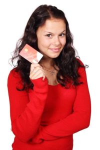 girl with credit card for easy payment